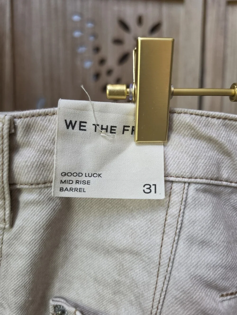NWT We The Free Good Luck Printed Barrel Jeans in Go Bananas - Picture 11 of 16
